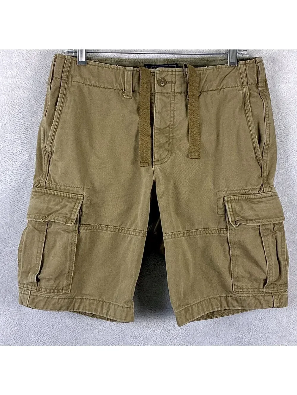 VTG Abercrombie & Fitch Cargo Shorts Men 29 Brown Paratrooper Military Baggy Y2K